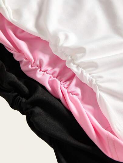 SHEIN Explorewe 3 قطع/مجموعة قميص بناتي وردي بفيونكة، بطراز راقص الباليه، مناسب للخروجات والارتداء اليومي العادي، للعودة إلى المدرسة، للربيع/الخريف