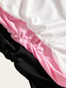 SHEIN Explorewe 3 قطع/مجموعة قميص بناتي وردي بفيونكة، بطراز راقص الباليه، مناسب للخروجات والارتداء اليومي العادي، للعودة إلى المدرسة، للربيع/الخريف