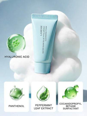 Laneige رغوة تنظيف وإزالة المكياج ذات القوة التنظيف العميق لبشرة نقية، رغوة تنظيف هيالورونية زرقاء بحجم السفر 30 جرام/1.06 أونصة