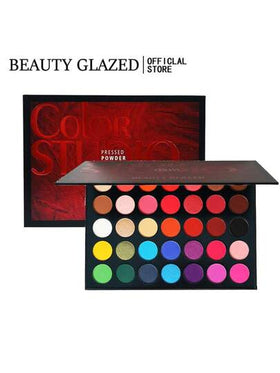 beauty glazed 35 لوحة ظلال عيون لمكياج هالوين، مكياج بألوان مطفأة ولامعة وناعمة ومخملية ملمس مضغوط ومسحوق كريمي للعيون قابل للمزج، لوحة مكياج طبيعي