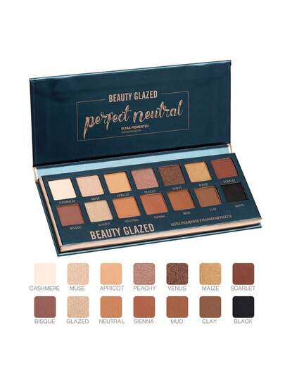 beauty glazed ظلال العيون متعددة الألوان 14 لون، ظلال طويلة الأمد ذات أداء لوني قوي، ذات أبعاد متعددة من الترتر والأنهاء اللؤلؤي والماتي، ظلال بودرة مضغوطة وترتر، مجموعة شاملة من ظلال العيون اللؤلؤية، تجمع بين الترتر والماتي والأنهاء اللؤلؤي