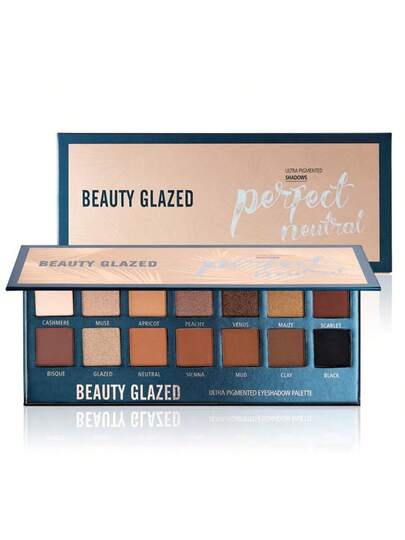 beauty glazed ظلال العيون متعددة الألوان 14 لون، ظلال طويلة الأمد ذات أداء لوني قوي، ذات أبعاد متعددة من الترتر والأنهاء اللؤلؤي والماتي، ظلال بودرة مضغوطة وترتر، مجموعة شاملة من ظلال العيون اللؤلؤية، تجمع بين الترتر والماتي والأنهاء اللؤلؤي