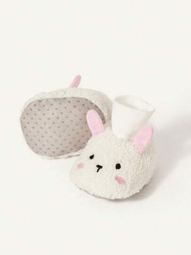 Cozy Pixies زوج من جوارب أطفال ناعمة مطرزة بشكل دب لطيف ذات قاع ناعم ومانع للانزلاق، مناسبة للاستخدام الخارجي