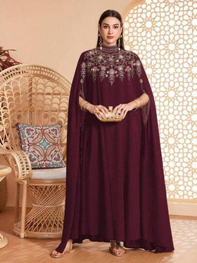 رمضان عباية نسائية فضفاضة للارتداء اليومي العادي، ياقة صغيرة، تفاصيل تريم متباينة، زخرفة مطرزة، مناسبة لمناسبات متنوعة - الأعياد والأحداث العادية واليومية، ناعمة وصديقة للبشرة