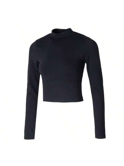Under Armour قميص كاجوال بياقة عالية للنساء من UA Meridian LS، قميص رياضي طويل الأكمام مناسب للركض والتدريب في الهواء الطلق، ملابس رياضية يومية 1380773-001