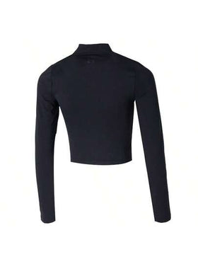 Under Armour قميص كاجوال بياقة عالية للنساء من UA Meridian LS، قميص رياضي طويل الأكمام مناسب للركض والتدريب في الهواء الطلق، ملابس رياضية يومية 1380773-001