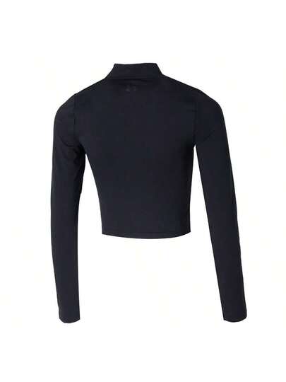Under Armour قميص كاجوال بياقة عالية للنساء من UA Meridian LS، قميص رياضي طويل الأكمام مناسب للركض والتدريب في الهواء الطلق، ملابس رياضية يومية 1380773-001