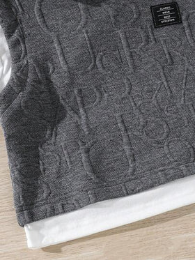 SHEIN Streecool Kids مجموعة ملابس صيفية للأطفال الصغار، تتضمن تي شيرت بأكمام قصيرة مقنع من قماش محبوك نسيج مميز وطباعة ملونة، مع شورت رياضي بتصميم لوحات متناسقة، طراز رياضي مناسب للارتداء اليومي والعطلات والرياضة والمدرسة والمناسبات