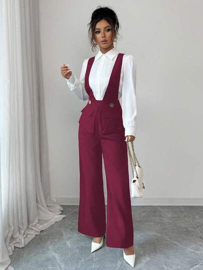SHEIN Elenzya بدلة نسائية أنيقة ذات رقبة على شكل حرف V عميقة وتصميم الخصر من قماش سميك أسود، مناسبة لمناسبات اليوم الوطني، الإثنين السيبراني، هالوين، عيد العزاب، عودة إلى الحفلة المدرسية، حفلة العزاب، العطلات، عيد الميلاد، هالوين، ، كرنفال عيد الميلاد، دي