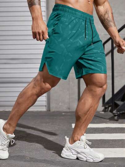 Manfinity Sport Corelite شورتات رياضية صيفية للرجال بخصر رباط وجيب مطبوع بطبعة جرافيكية