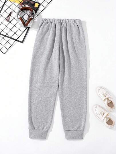 SHEIN Mirajuku بنطلون رياضي مطبوع بتصميم جرافيك فضفاض مناسب للمراهقين الذكور، مناسب للاستخدام اليومي والتنقل والرياضة