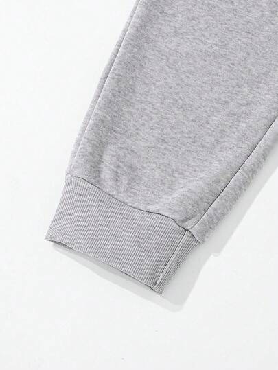 SHEIN Mirajuku بنطلون رياضي مطبوع بتصميم جرافيك فضفاض مناسب للمراهقين الذكور، مناسب للاستخدام اليومي والتنقل والرياضة