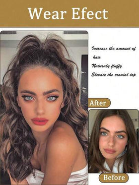 امتداد شعر مجعد صناعي بطول 12 بوصة مع مشبك مخلب، يضيف حجم وتصميم، مشبك شعر أنيق وإكسسوار للنساء