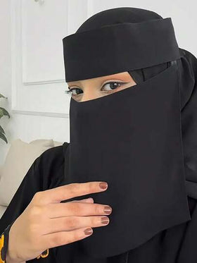 قناع وشاح مسلم مركب من الشاش للنساء، قناع وجه متعدد الاستخدامات مريح ناعم بحماية من الأشعة فوق البنفسجية، مناسب للتنسيق اليومي، عباءة+