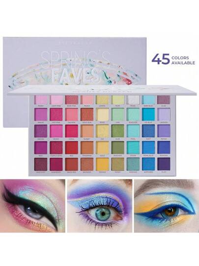 beauty glazed 45 لون ظلال عيون، طقم ظلال عيون مطفي وبراق، مجموعة مساحيق ألوان زاهية للوجه لاستخدامها في الأزياء المسرحية