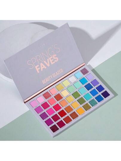 beauty glazed 45 لون ظلال عيون، طقم ظلال عيون مطفي وبراق، مجموعة مساحيق ألوان زاهية للوجه لاستخدامها في الأزياء المسرحية
