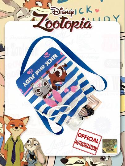 حقيبة سطل رباط كرتون حيوانات جنون NICK وJUDY، تصميم قابل للطي، مناسبة للتجمعات اليومية والحفلات والتسوق والتناسق اليومي، هدايا العطلات