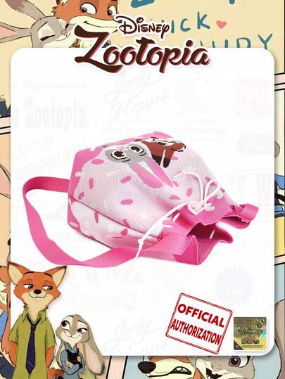حقيبة سطل رباط كرتون حيوانات جنون NICK وJUDY، تصميم قابل للطي، مناسبة للتجمعات اليومية والحفلات والتسوق والتناسق اليومي، هدايا العطلات