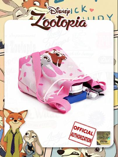 حقيبة سطل رباط كرتون حيوانات جنون NICK وJUDY، تصميم قابل للطي، مناسبة للتجمعات اليومية والحفلات والتسوق والتناسق اليومي، هدايا العطلات