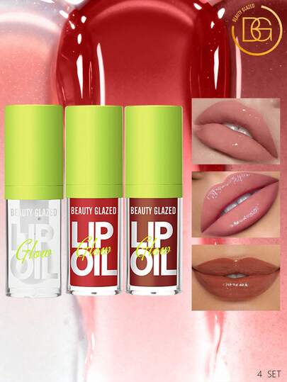 beauty glazed زيت الشفاه المرطب والمنتفخ، زيت الشفاه المرطب والمنتفخ، زيت الشفاه المرطب والمنتفخ ذو الترطيب الطويل الأمد، لمعة الشفاه غير اللزجة، نعومة وألوان حيوية فورية