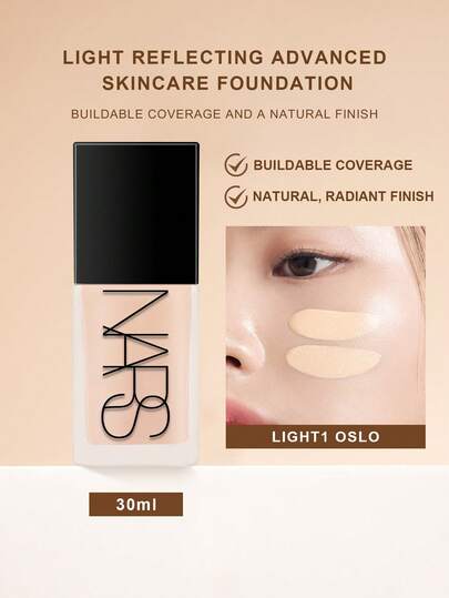 Nars أساس نارس المعكس للضوء - مكياج متطور - أساس هجين للعناية بالبشرة - 30 مل/1 أونصة سائلة #أوسلو-فاتح 1