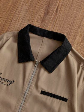 Manfinity Unisex معطف رجالي أنيق مطرز بالحروف، خريف/شتاء