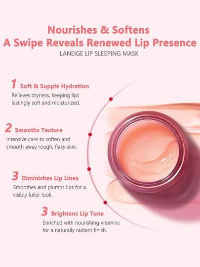 Laneige 20 جرام قناع نوم للشفاه بنكهة التوت، مرطب وغذائي للعناية بالشفاه، مُنكّه بفيتامين سي، مرطب ومصلح، مضاد للتجاعيد وُمحكم، لطيف ومهدئ، يزيل خطوط الشفاه، مضاد للأكسدة، يحسن الشفاه الجافة والمتقشرة.