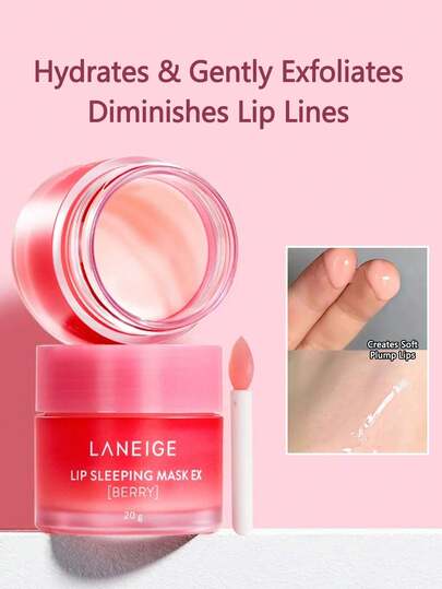 Laneige 20 جرام قناع نوم للشفاه بنكهة العنب، العناية المكثفة بالشفاه، مُنقع بفيتامين سي، مغذي ومصلح للتجاعيد والتشديد، لطيف ومهدئ للتقشير، يقلل من خطوط الشفاه، غني بمضادات الأكسدة، يحسن الشفاه الجافة والمتقشرة.