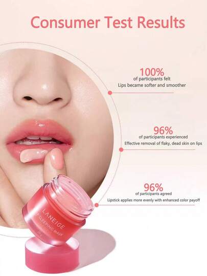 Laneige 20 جرام قناع نوم للشفاه بنكهة العنب، العناية المكثفة بالشفاه، مُنقع بفيتامين سي، مغذي ومصلح للتجاعيد والتشديد، لطيف ومهدئ للتقشير، يقلل من خطوط الشفاه، غني بمضادات الأكسدة، يحسن الشفاه الجافة والمتقشرة.