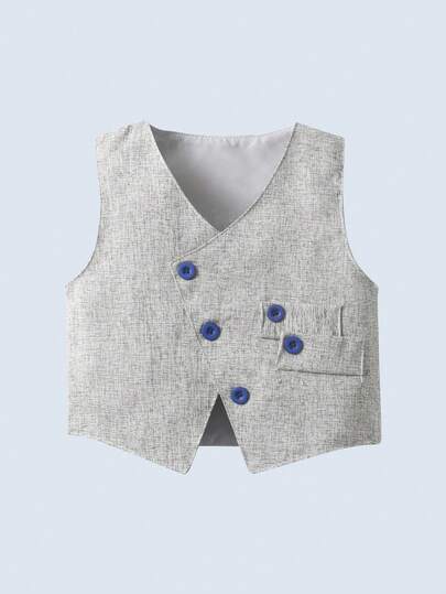 BOARNSEORL 3 قطع طقم ملابس رسمية للأطفال الصبية - قميص أبيض مع ربطة عنق، صدرية وبنطلون، أنيق وعصري لحفلات عيد الميلاد، الزفاف، المعمودية، والذكرى السنوية