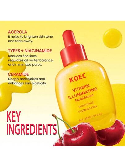 KOEC جوهر مضيء بالفيتامينات - جوهر مضيء بالنياسيناميد، يرطب ويكسب البشرة نضارة، يقلل من التصبغات