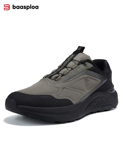 baasploa أحذية المشي الرجالية مع زر دوار، أحذية رياضية للأنشطة الخارجية، أحذية مريحة ناعمة للمشي اليومي، أسطح مطاطية مانعة للانزلاق وقوية، مناسبة للأنشطة الخارجية في فصلي الخريف والشتاء