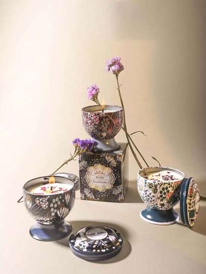 4 قطع مجموعة، صندوق هدايا شمع معطر زجاجي طويل، 100% شمع صويا، مناسب لعطر المنزل، ديكور العطلات، عيد الهالوين، هدايا عيد الميلاد، ديكور الزفاف