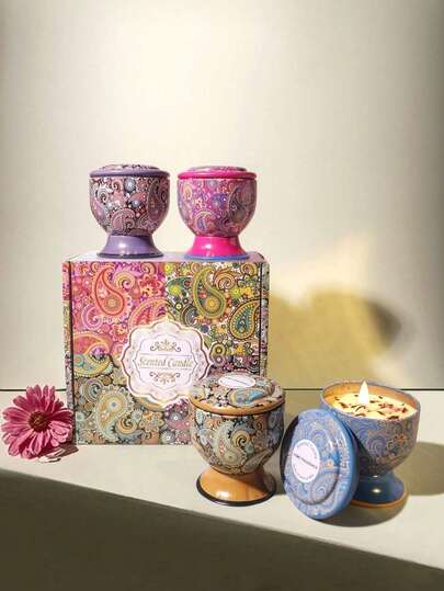4 قطع مجموعة، صندوق هدايا شمع معطر زجاجي طويل، 100% شمع صويا، مناسب لعطر المنزل، ديكور العطلات، عيد الهالوين، هدايا عيد الميلاد، ديكور الزفاف