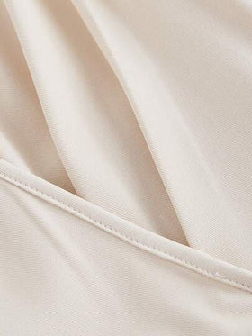 SHEIN MOD جمبسوت قفز أنيقة بدون ظهر بلون المشمش مناسبة للاستخدام اليومي والعمل