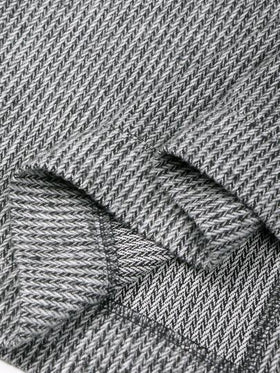 Manfinity CasualCool معطف طويل أحادي الصدر كاجوال للرجال، معطف شتوي/خريفي باللون الرمادي، معطف مخطط