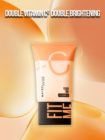 Maybelline فيت مي رادينت وايت ثنائي التأثير فيتامين سي #01 بورسلين أبيض 5/30مل، مزدوج فيتامين سي² مزدوج التفتيح، 8 تحسينات في جودة البشرة، ثلاثي الجوهر المنقوع (حمض الهيالورونيك ترطيب 24 ساعة، فيتامين سي تفتيح، نياسيناميد يوحد لون البشرة)، يخلق بريق ال...