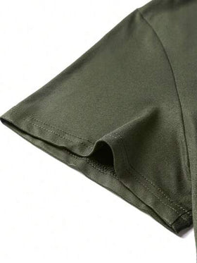 قميص تي شيرت كاجوال بياقة دائرية وأكمام قصيرة بطباعة جرافيك بسيطة للرجال كبار الحجم، سهل التنسيق، أفضل هدية للأصدقاء