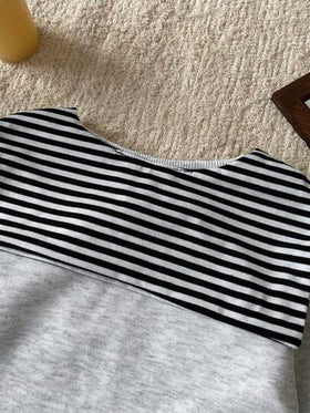 SHEIN 3 قطع طقم ملابس شتوية/خريفية للأطفال الرضع والصغار من عمر 0-3 سنوات: وشاح قابل للإزالة + بلوزة بياقة طاقم طويلة الأكمام + بنطلون