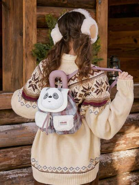 We Bare Bears X SHEIN حقيبة ظهر كبيرة السعة بطباعة منقوشة عصرية وكرتونية جذابة للنساء قطعة واحدة