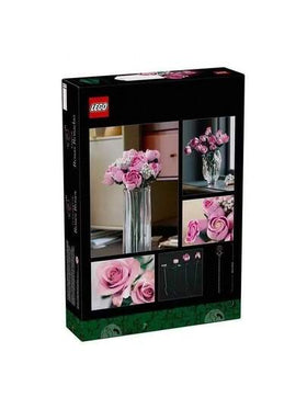 LEGO مجموعة ليغو سلسلة نباتات الزهور 10374 باقة وردة وردية، لعبة تعليمية من قطع البناء، هدية مجموعة