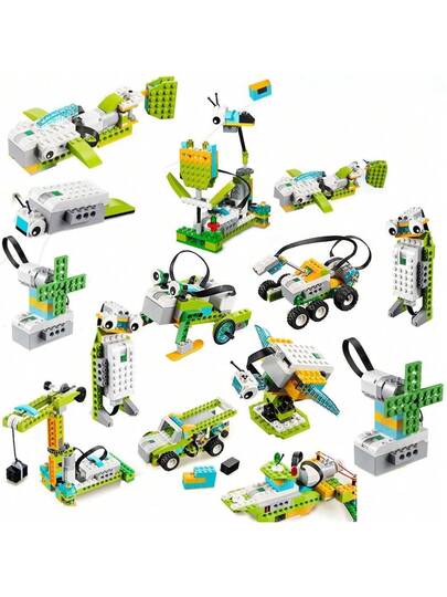 مجموعة بناء تعليمية STEM - لعبة برمجة للأطفال على طراز WeDo 2.0 | منهج STEM المدرسي والتعلم المنزلي | تنوير البرمجة والتفكير المنطقي كتل الألغاز، ألعاب الأطفال، هدية عيد الميلاد، هدية عيد الميلاد