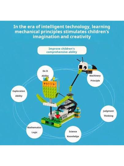 مجموعة بناء تعليمية STEM - لعبة برمجة للأطفال على طراز WeDo 2.0 | منهج STEM المدرسي والتعلم المنزلي | تنوير البرمجة والتفكير المنطقي كتل الألغاز، ألعاب الأطفال، هدية عيد الميلاد، هدية عيد الميلاد