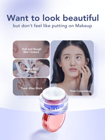 HEXZE 50 جرام كريم وجه مشرق ومريح، أساس/كريم مضيء، مرطب، مناسب لجميع أنواع البشرة، خالي من الكحول، يغطي المسام، تغطية طبيعية، مرطب مضاد للخمول، مكونات العناية بالبشرة