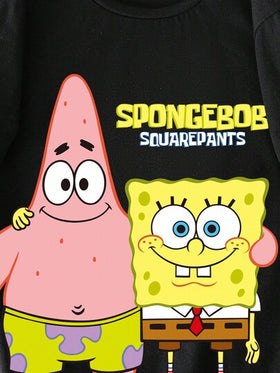 SpongeBob SquarePants | SHEIN قميص كارتون قصير الأكمام كاجوال مناسب للمراهقين للصيف