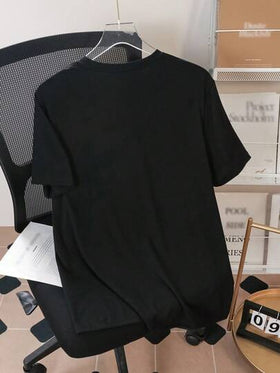 LOONEY TUNES X SHEIN تي شيرت قصير الأكمام مطبوع بحيوانات كرتونية وأحرف للرجال