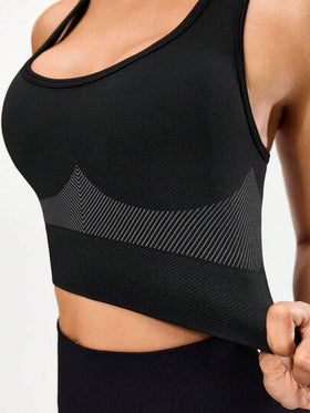 Seamluxe SHEIN Sport ملابس علوية رياضي نسائي ذو ظهر مفتوح وتصميم ضيق مرن مناسب للياقة البدنية والتمارين اليوغا