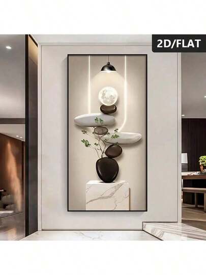 1 قطعة لوحة فنية جدارية حجرية ذات تصميم حداثي بسيط بدون إطار، طباعة على قماش بدون إطار لديكور جدران المنزل، مناسبة لغرفة المعيشة والنوم وغرفة الطعام والمكتب، طباعة مسطحة 2D