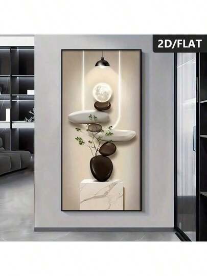 1 قطعة لوحة فنية جدارية حجرية ذات تصميم حداثي بسيط بدون إطار، طباعة على قماش بدون إطار لديكور جدران المنزل، مناسبة لغرفة المعيشة والنوم وغرفة الطعام والمكتب، طباعة مسطحة 2D