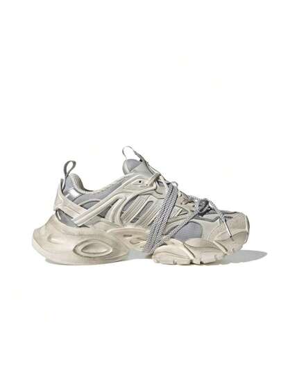 Adidas حذاء أديداس XLG رانر ديلوكس مريح ومتعدد الاستخدامات ومقاوم للانزلاق، حذاء جري منخفض، للجنسين، فضي
